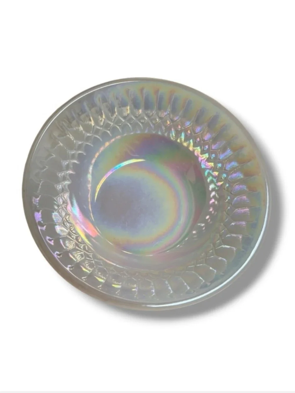 FEDERAL GLASS Moonglow Iridescent Dishes Set of Six VINTAGE